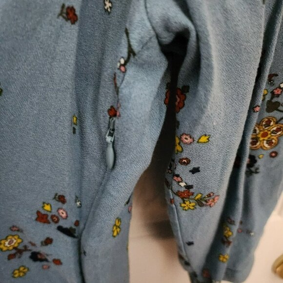 Boden Blue Floral Midi Dress Size 10 | V-Neck 3/4 Sleeve Boho Cottagecore - Picture 7 of 7